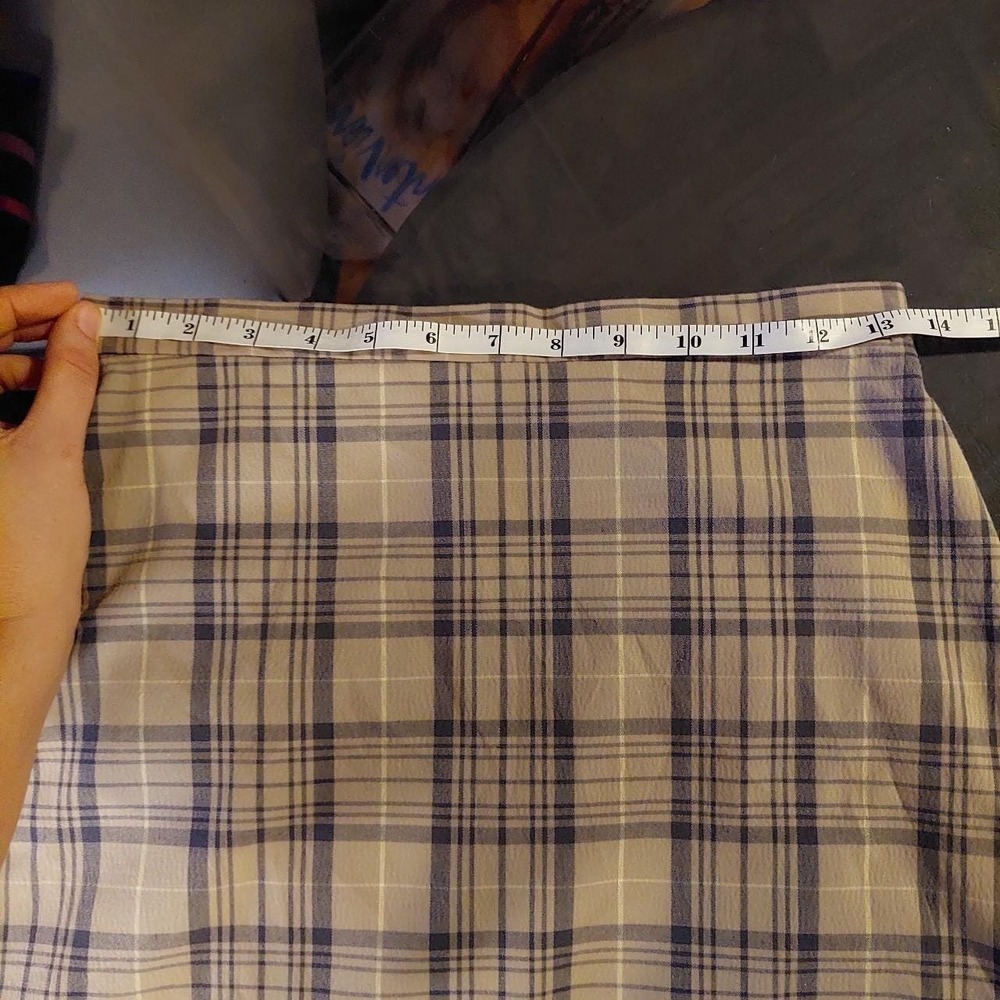 Vintage The Limited Plaid Pencil Skirt‎ 90s Y2K Blue Tan Made in Italy Size 4 - Picture 4 of 5